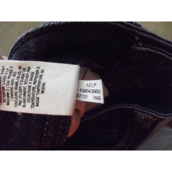 American Eagle Jeans Womens 8 x 32" low rise Original Boot Stretch #7669 dark - Picture 8 of 9